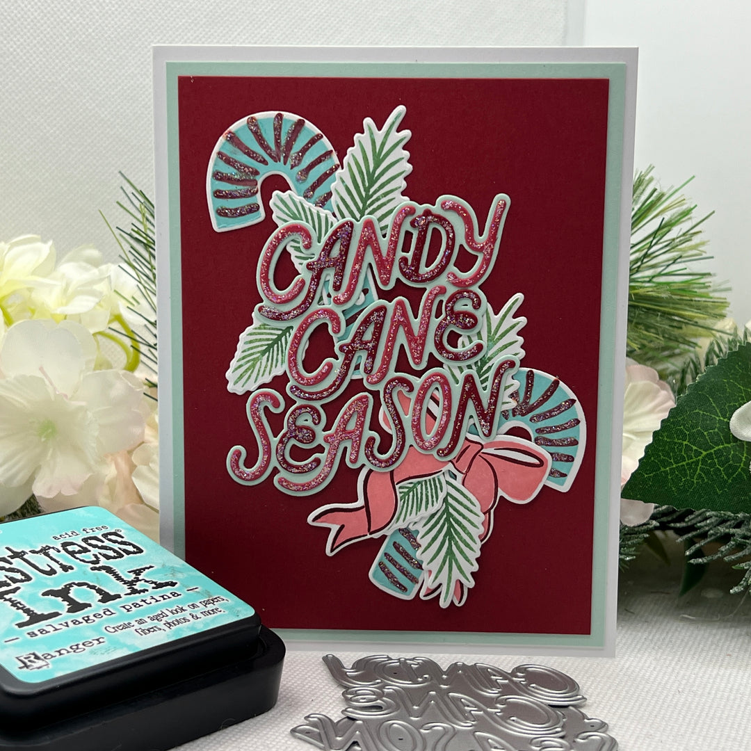 Candy Cane Swag Stamp & Cut