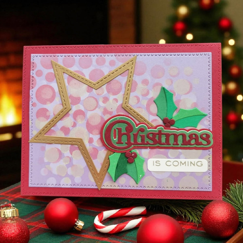 Christmas Sentiments Clear Stamp & Die Set by Lisa Horton
