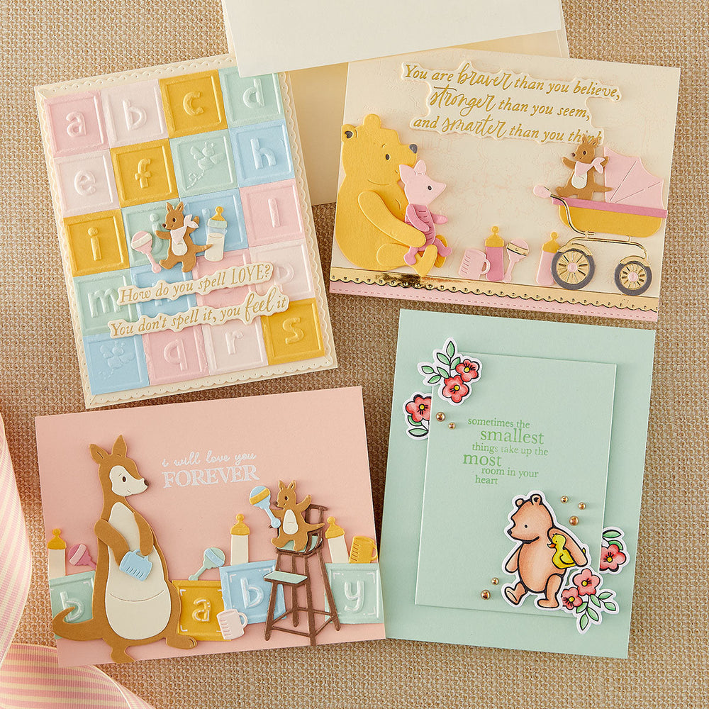 Say Cheese Classic Pooh Baby Press + Foil Plate & Die Bundle with Simple Stories