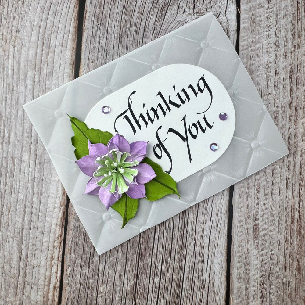 Upright Italic Thinking of You Press + Foil Plate by Paul Antonio
