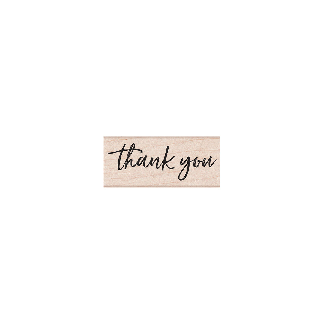 Thank You Script Woodblock Stamp