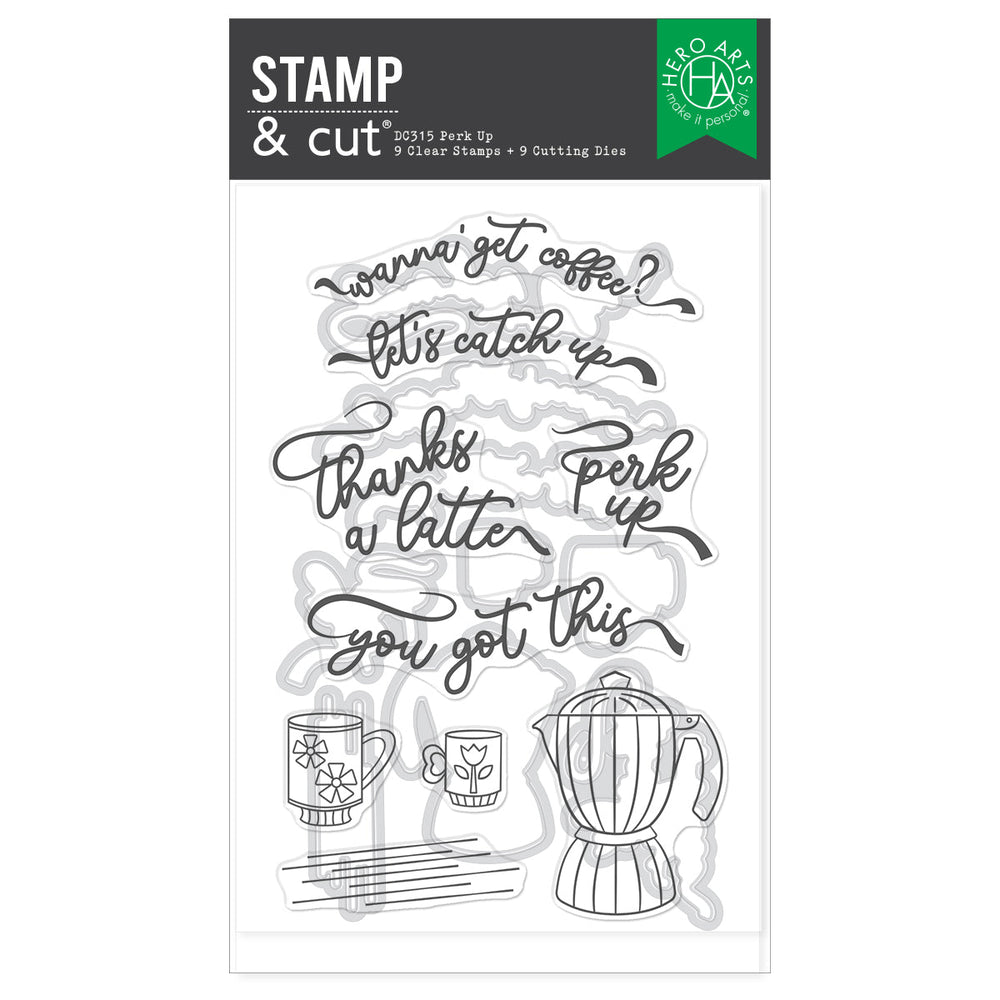 Hero Arts Perk Up Stamp & Cut Set