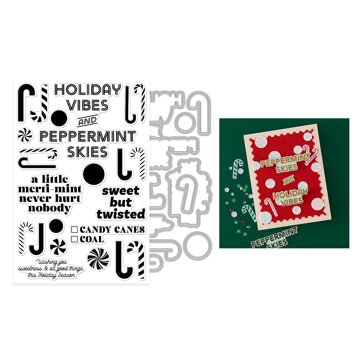 Hero Arts Stamp & Cut Set „Merry“ – Klare Stempel Mit Passenden Stanzformen Für Weihnachtskarten