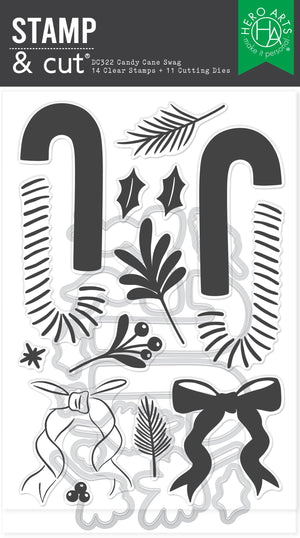 Candy Cane Swag Stamp & Cut