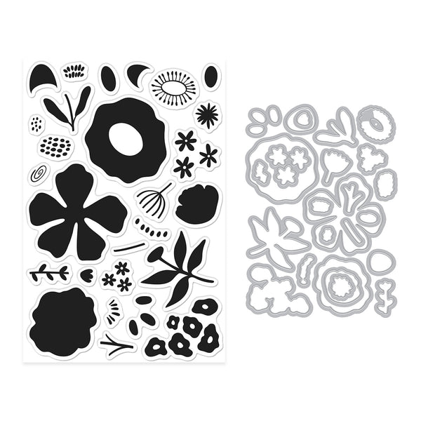 Abstract Floral Stamp & Cut