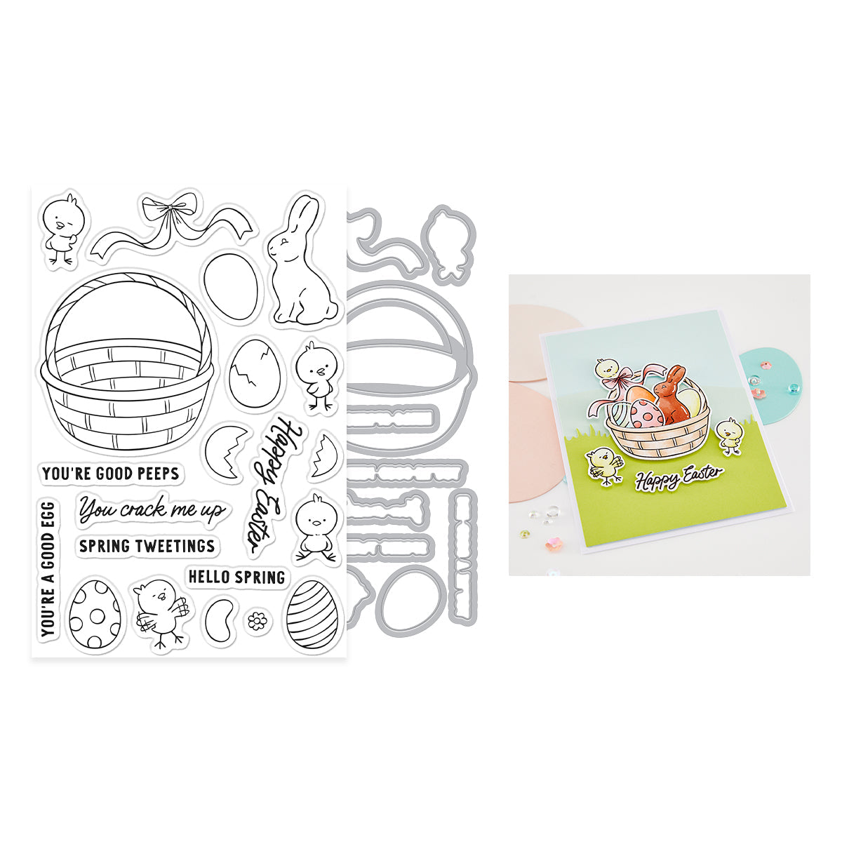 Spring Tweetings Stamp & Cut Set