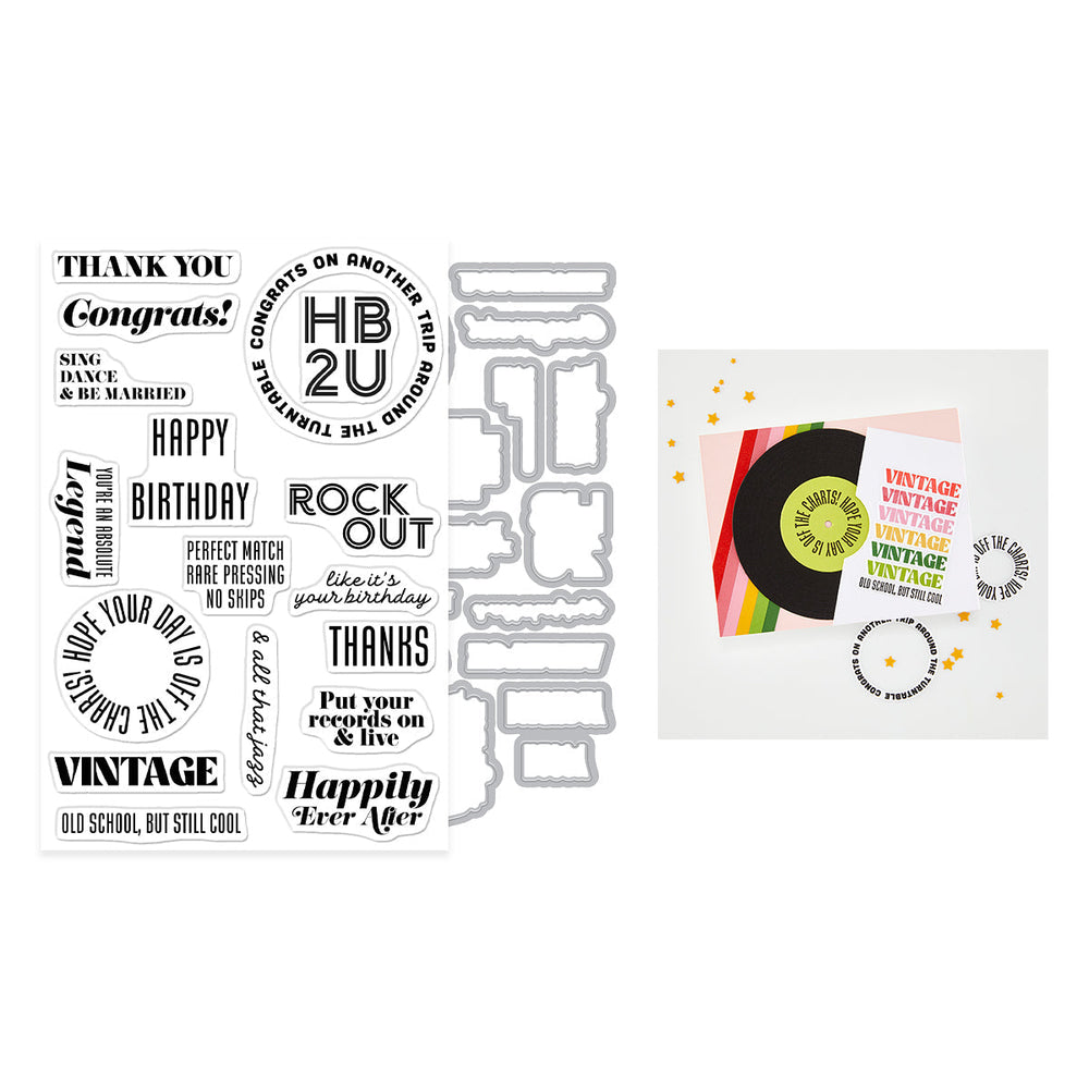 Vintage Vinyl Stamp & Cut