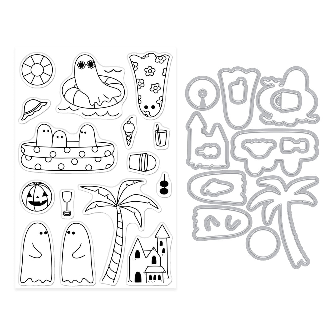 Beach Boos Stamp & Cut
