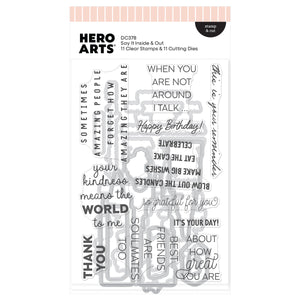 Hero Arts Say It Inside & Out Stamp & Cut