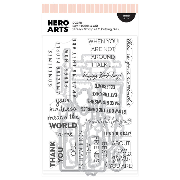 Hero Arts Say It Inside & Out Stamp & Cut