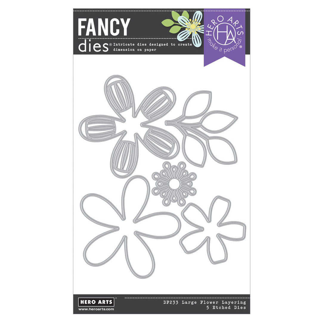 Large Flower Layering Fancy Dies from the Friendship Blooms Collection