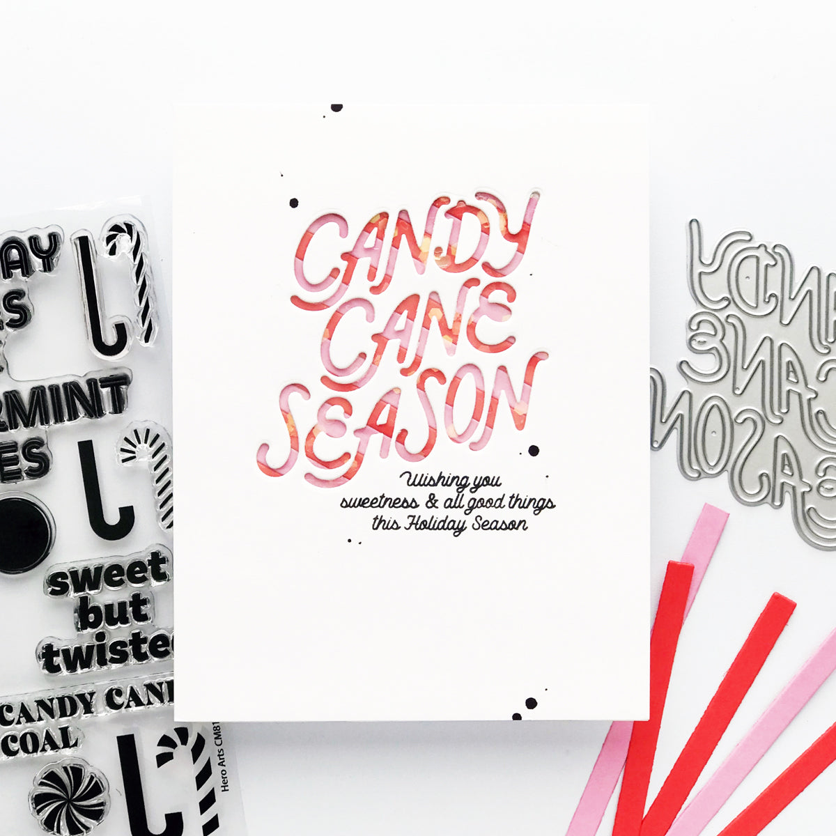 Hero Arts A Little Merri-Mint Stamp & Cut Set from the Candy Cane