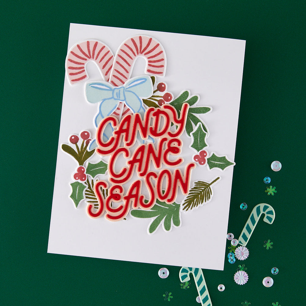 Candy Cane Season Etched Dies
