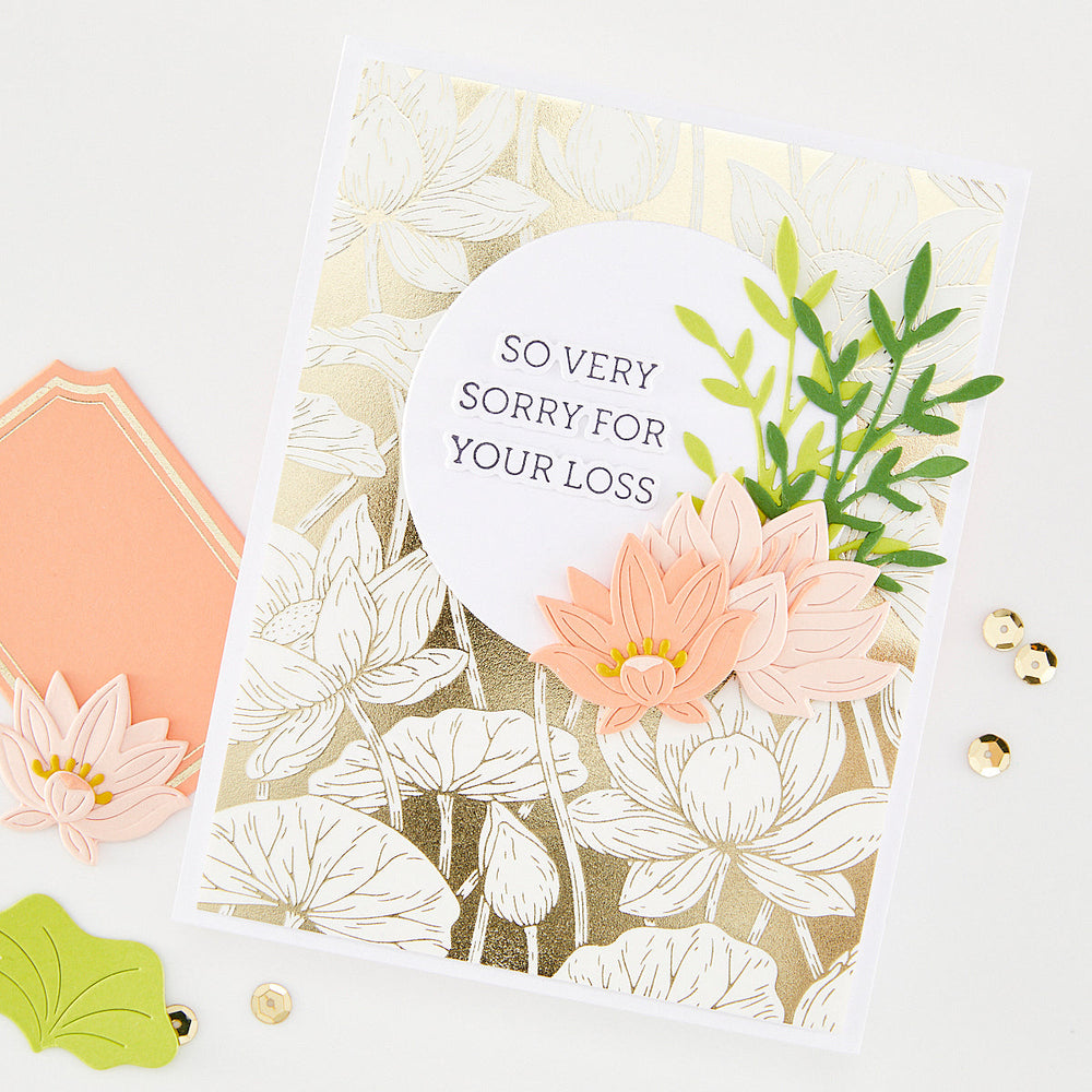 Lotus Field LetterPress + Foil Plate & Stencil Bundle