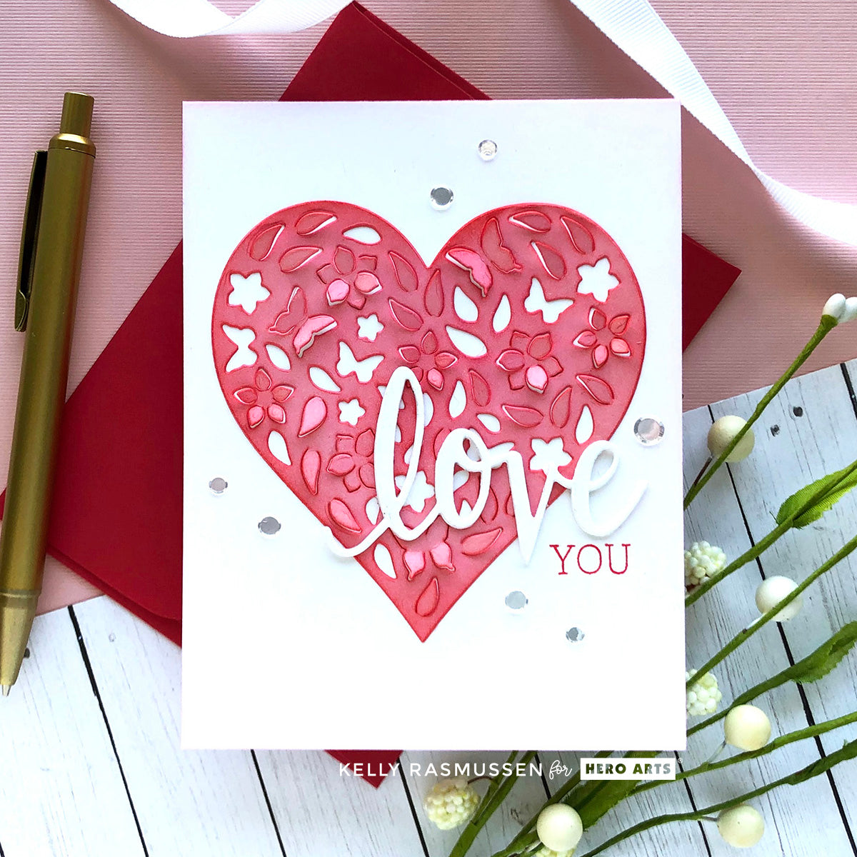 Paper Layering Floral Heart with Frame Dies – Hero Arts