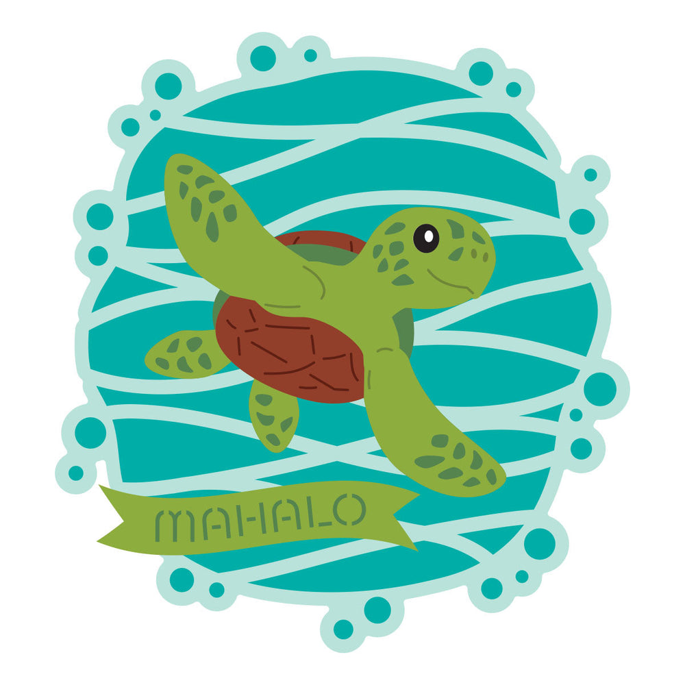 Mahalo Sea Turtle Small Die of the Month - finished card project