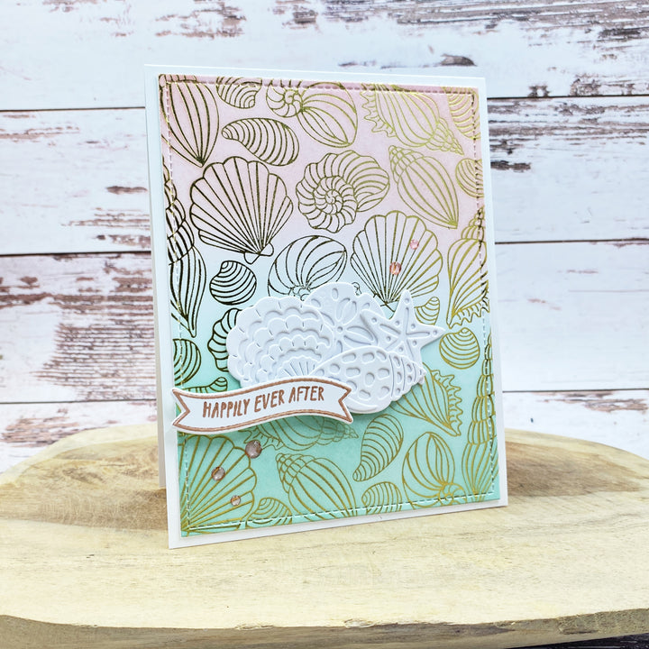 Scattered Shells LetterPress + Foil Plate