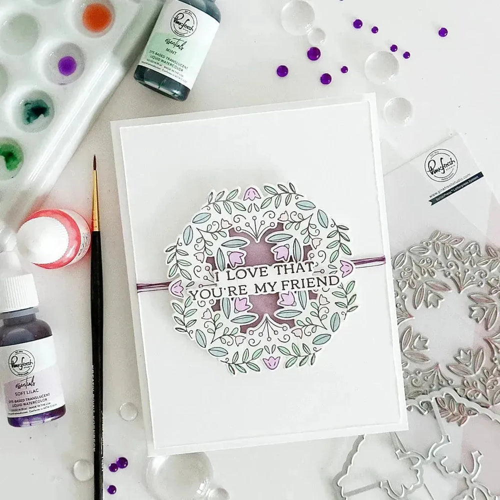 PinkFresh Studio Floral Octagon Frame Press Plate