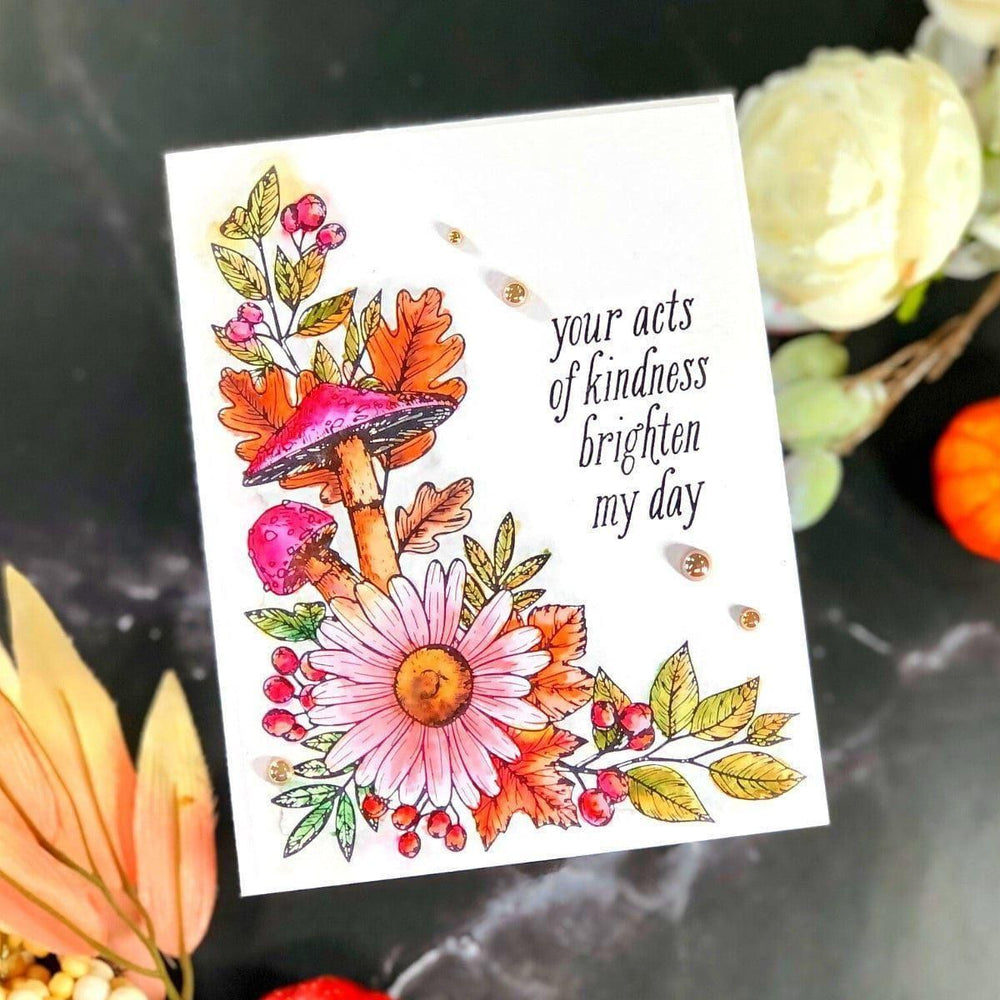 Autumn Floral Corner Press Plate & Die Set from the BetterPress Autumn Collection