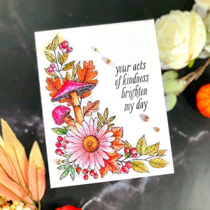 Autumn Floral Corner Press Plate & Die Set from the BetterPress Autumn Collection