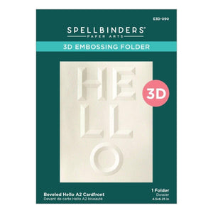 Beveled Hello A2 Cardfront 3D Embossing Folder