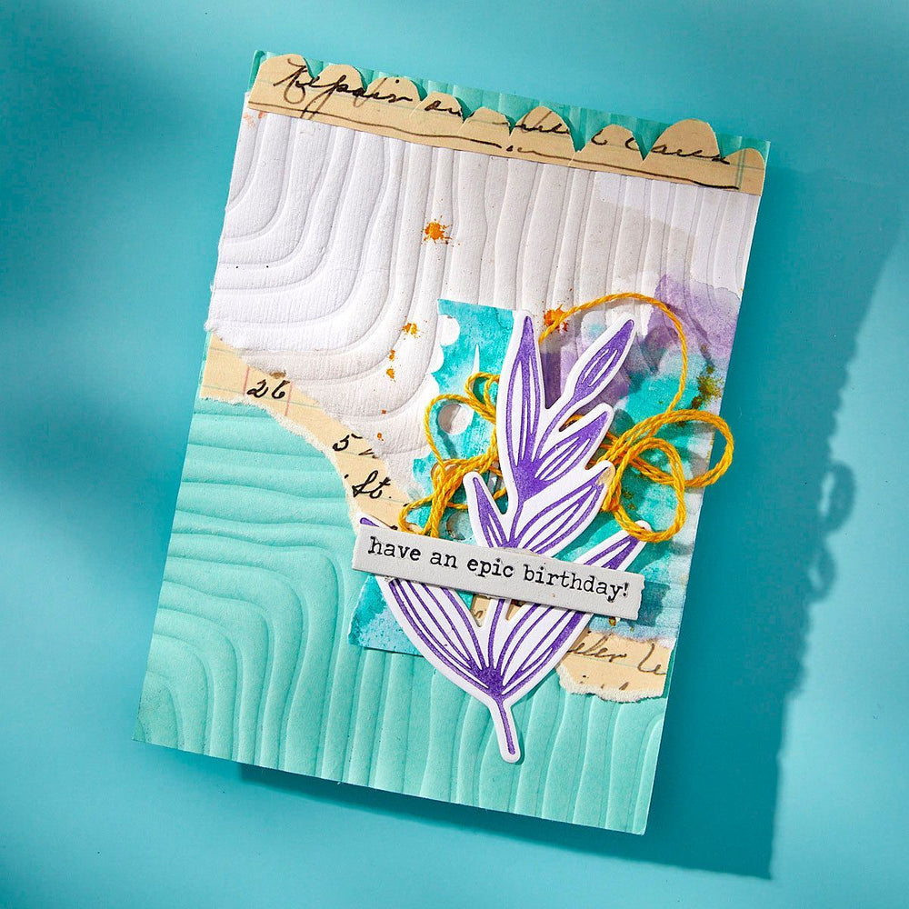 Lined Corners 3D Embossing Folder by Dina Wakley