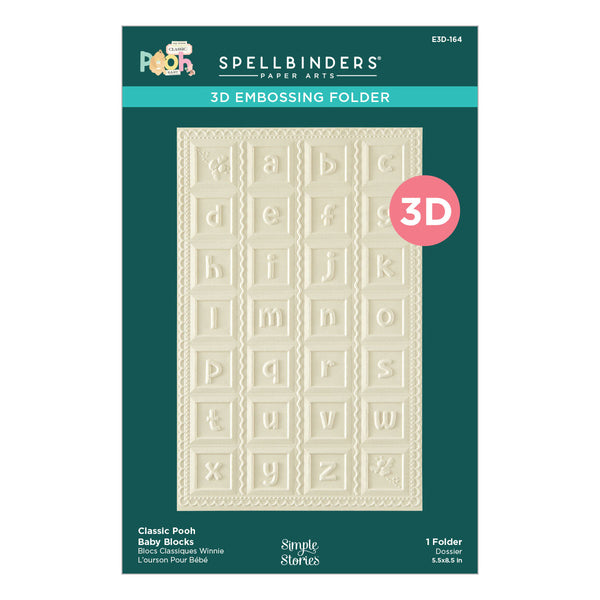 Classic Pooh Baby Blocks 3D Embossing Folder with Simple Stories