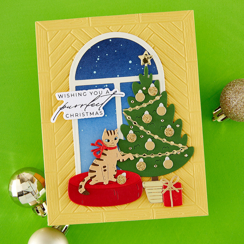 Meowy Christmas Sentiments Press + Foil Plates & Die Set by Yana Smakula
