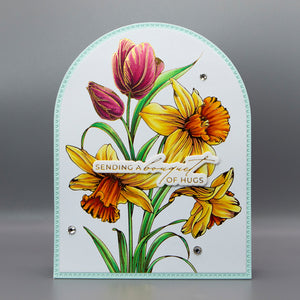 Bouquet of Hugs Sentiments Press + Foil Plate & Die Set by Yana Smakula