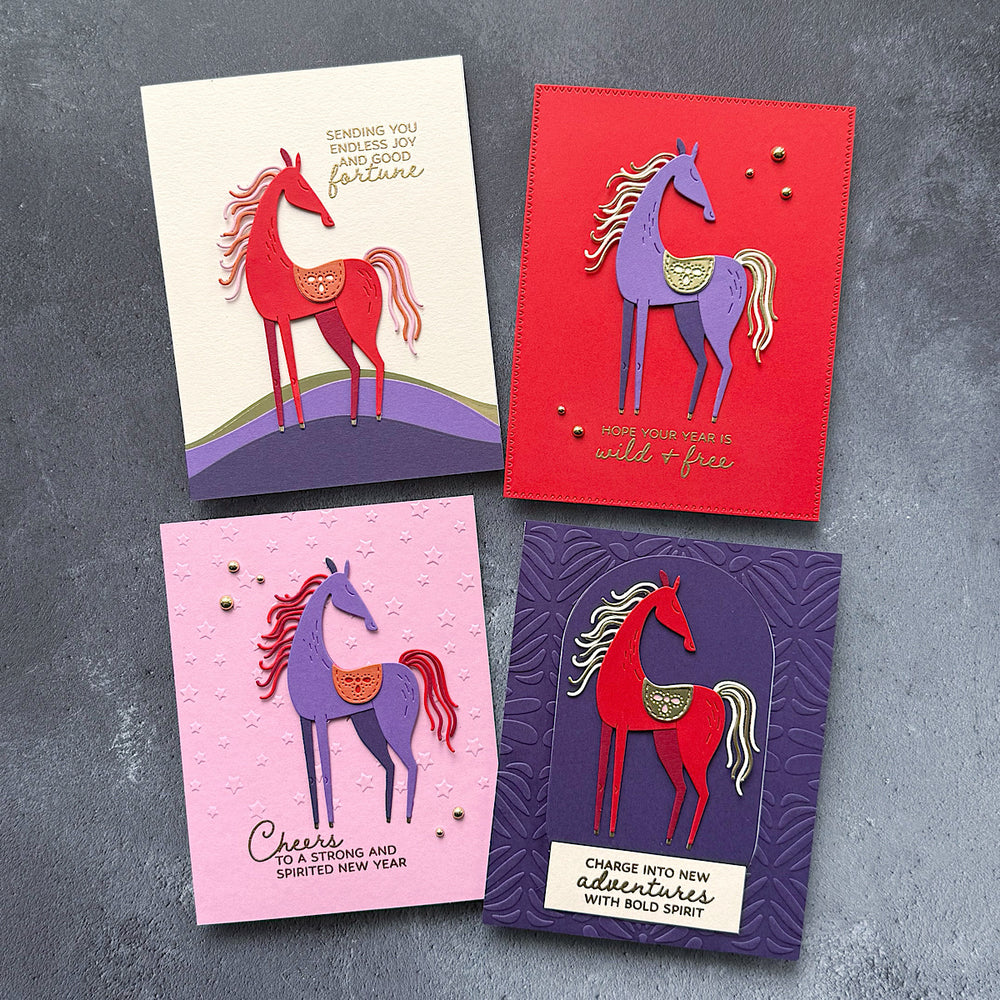 Good Fortune Horse Clear Stamp & Die Set
