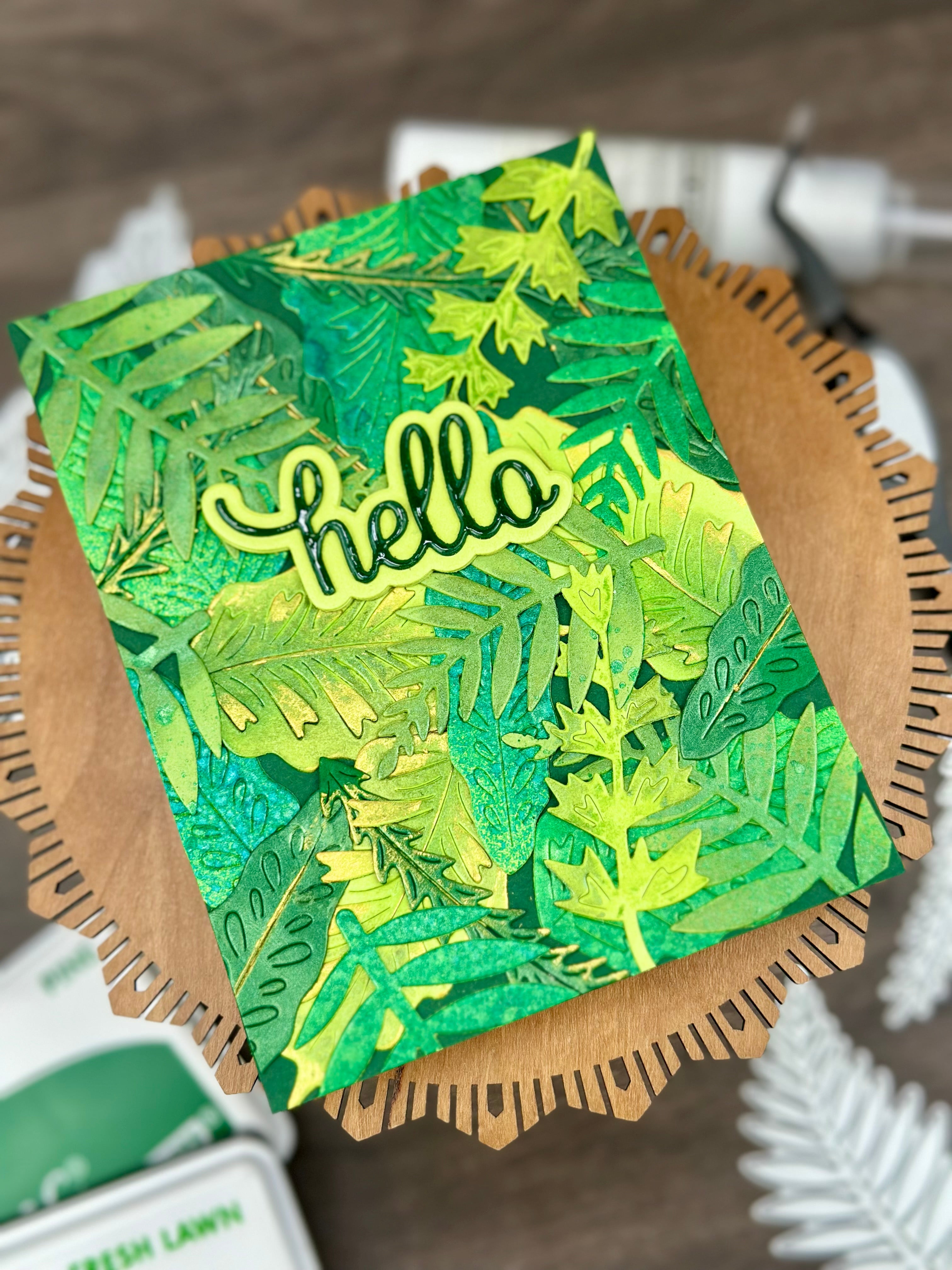 Hello Rainforest Leaves Die set of the Month -  April 2025