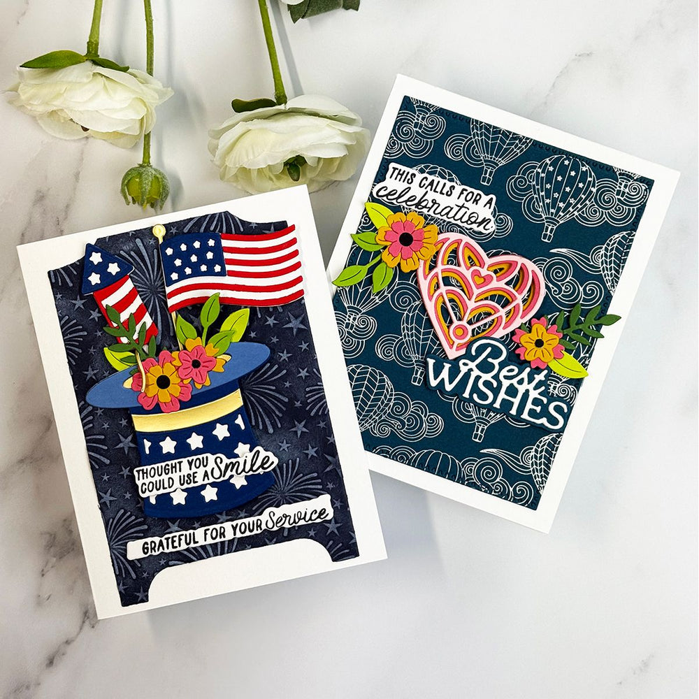 Layered Best Wishes Etched Dies