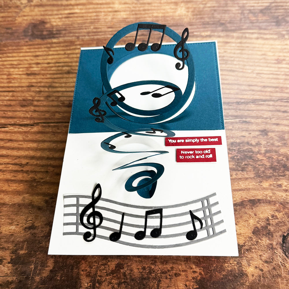 Musical Notes & Stave Pop-Up Etched Dies by Bibi Cameron