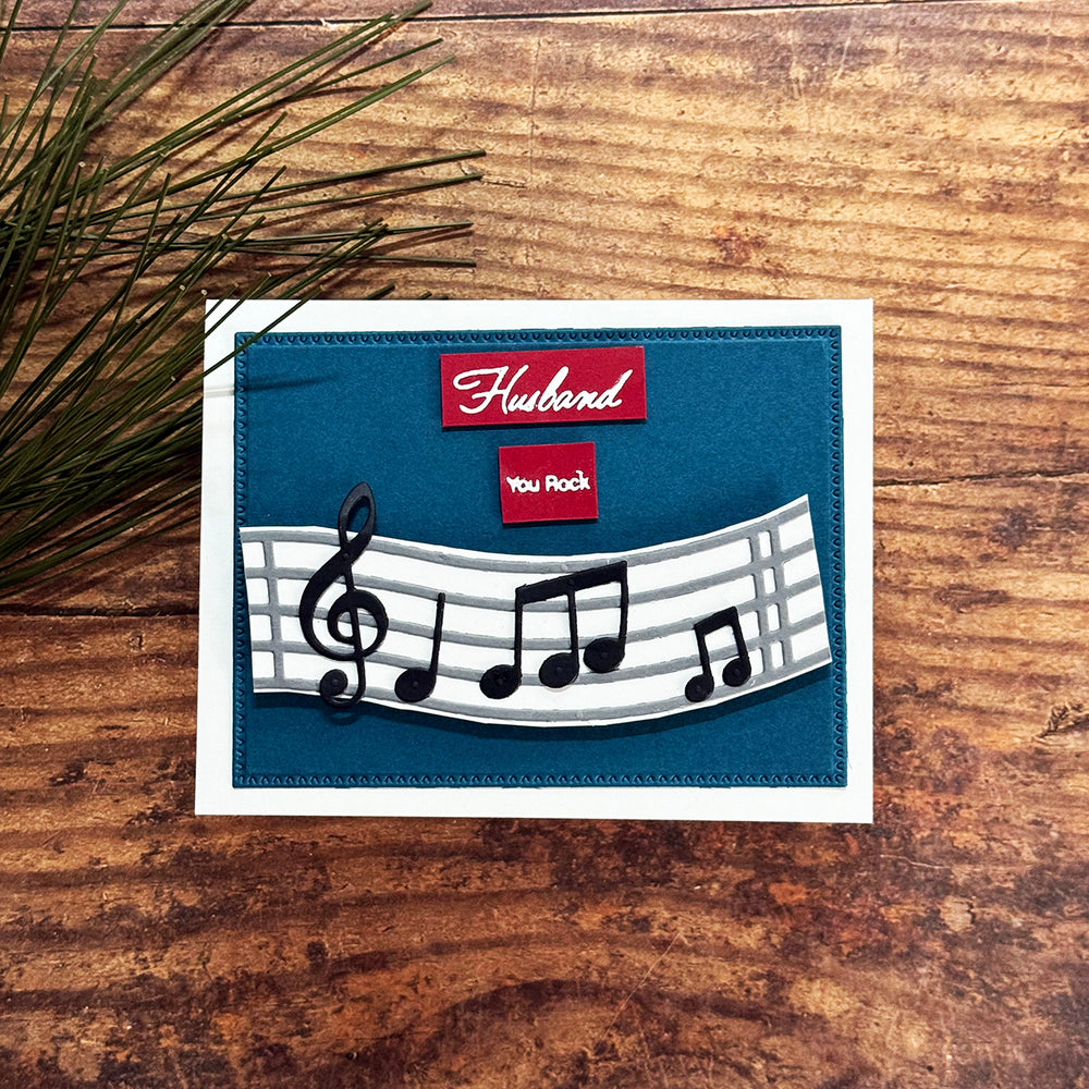 Musical Notes & Stave Pop-Up Etched Dies by Bibi Cameron