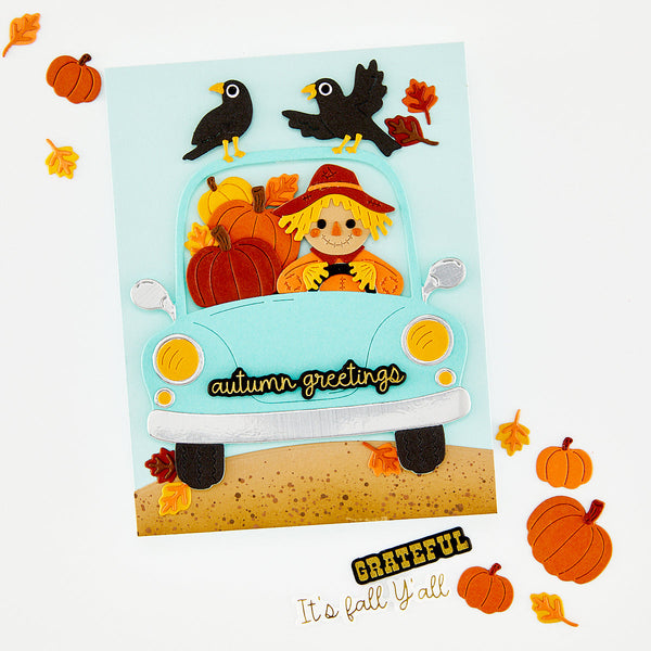 Hero Arts Fall Words Letterpress + Foil & Cut