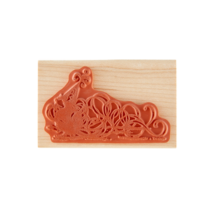 House-Mouse Party Streamers Wood Mount Stamp