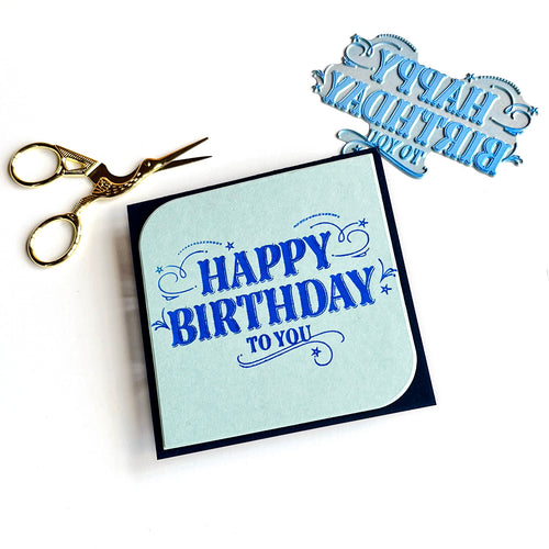 HP105 Happy Birthday Letterpress + Foil Plate (C)