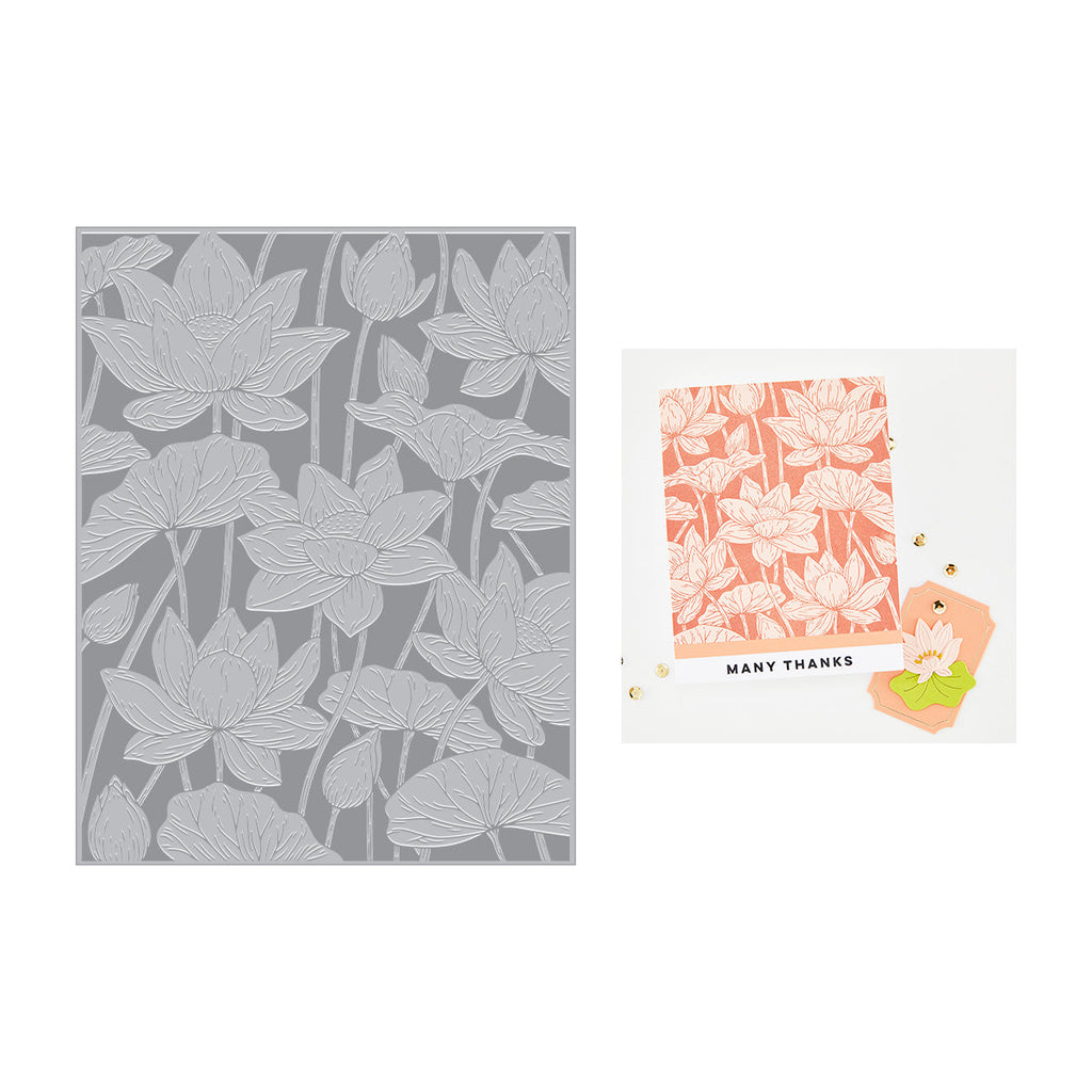 Hero Arts Lotus Field Letterpress + Foil Plate | Hero Arts