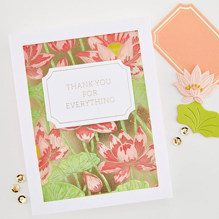 Lotus Field LetterPress + Foil Plate & Stencil Bundle