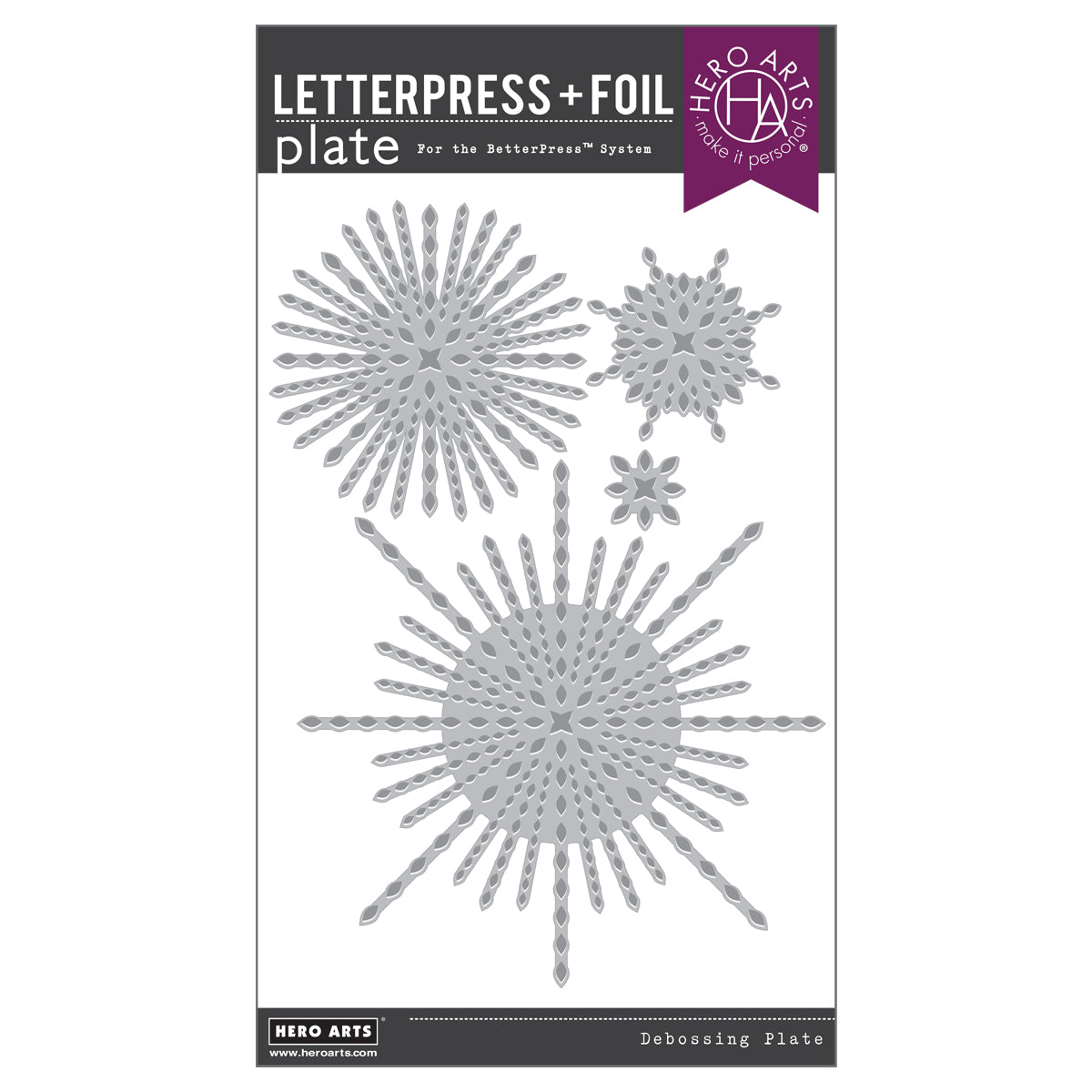 紆余曲折　英foil　4枚セット　MH1 Hero Arts Starbursts Set Letterpress + Foil Plate | Hero Arts