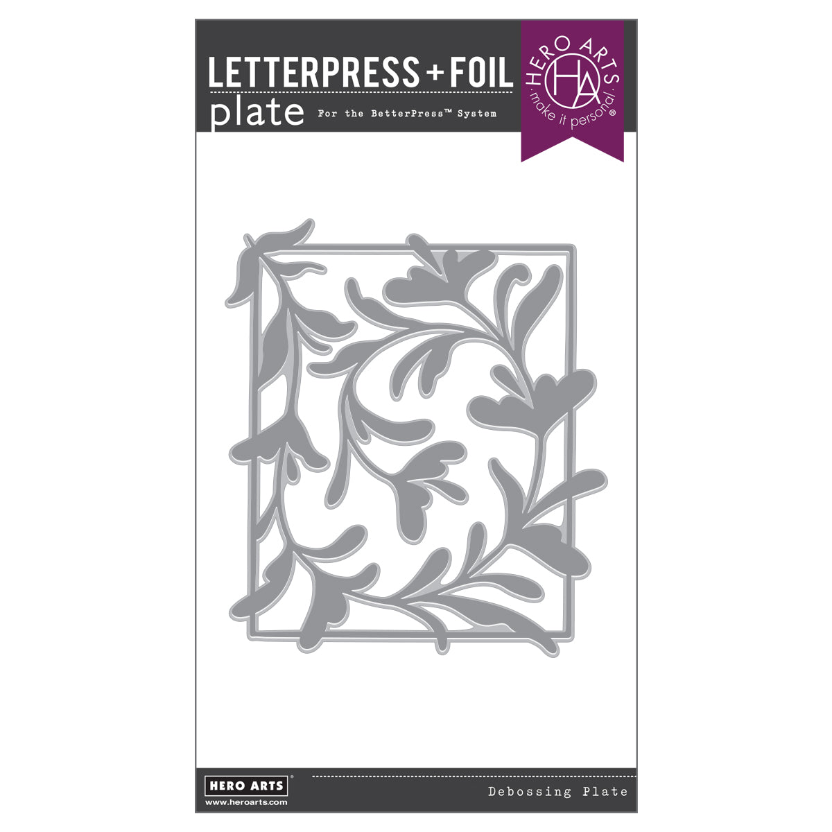 Hero Arts Decorative Floral Letterpress + Foil Plate | Hero Arts