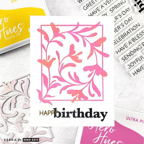 Decorative Floral Letterpress + Foil Plate from the Lovely LetterPress Collection