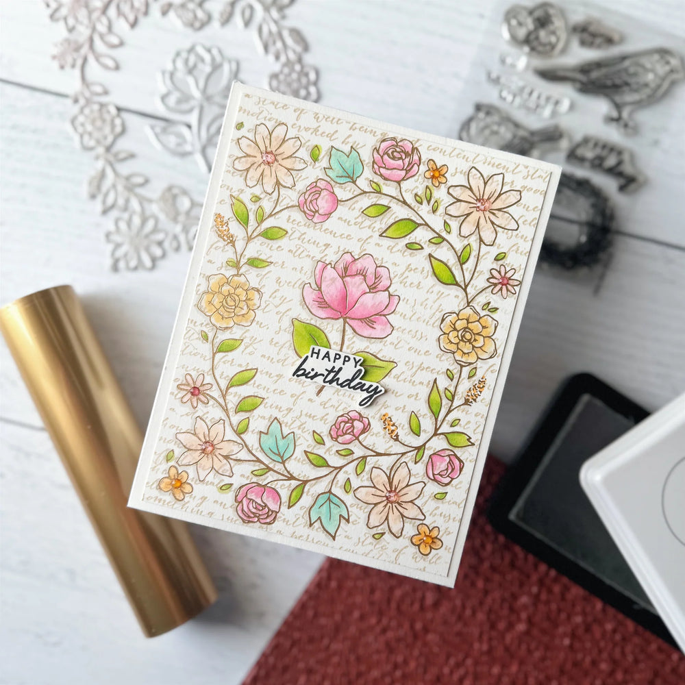 Hero Arts - Floral Border Letterpress + Foil Plate
