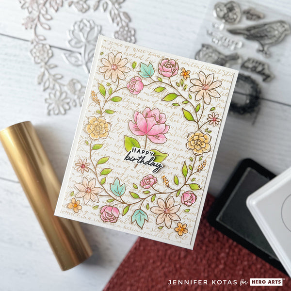 Floral Border Letterpress + Foil Plate from the Lovely LetterPress Collection