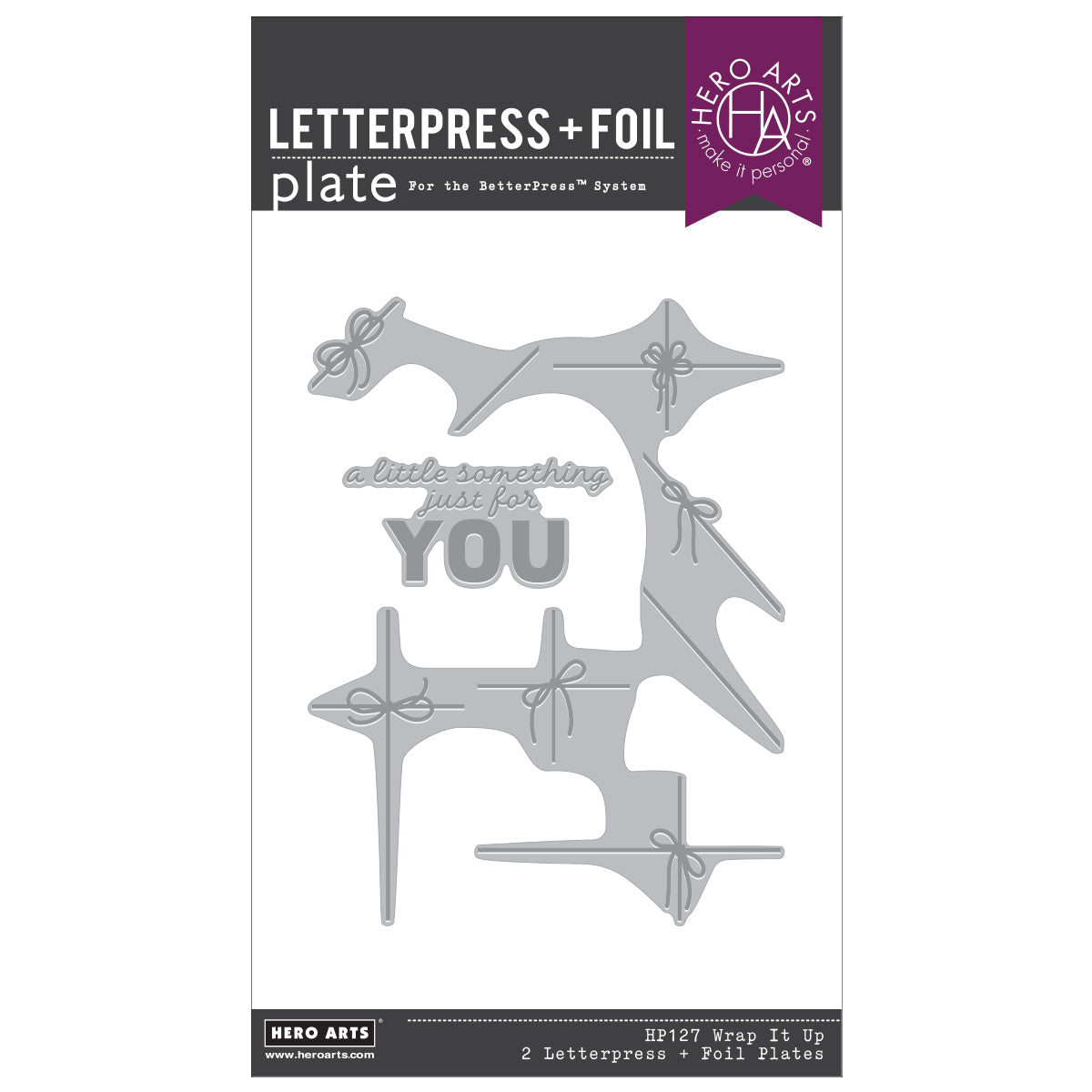 Hero Arts Wrap it Up Letterpress + Foil Plates with Placement