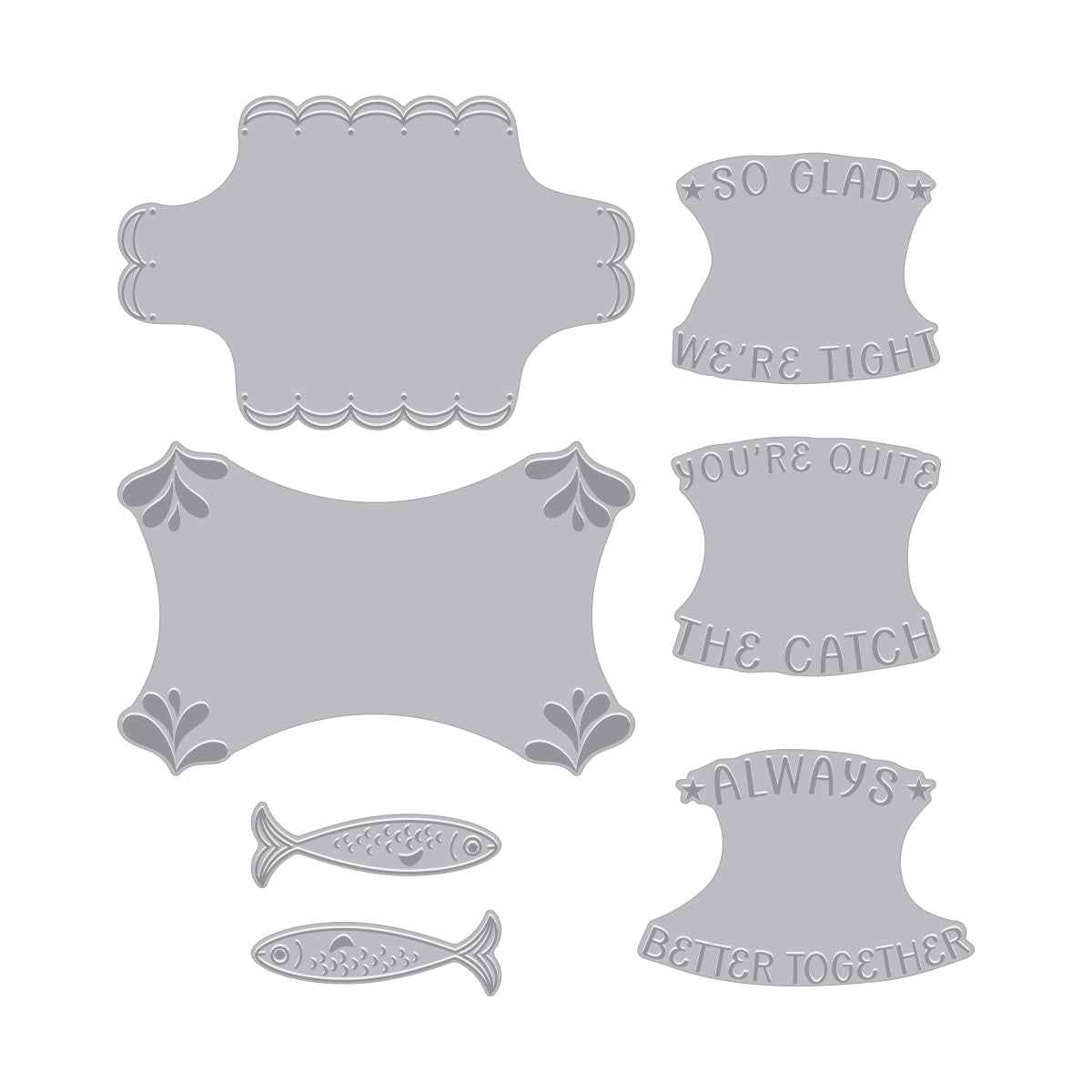 Hero Arts Glad We're Tight Letterpress + Foil Registration Set