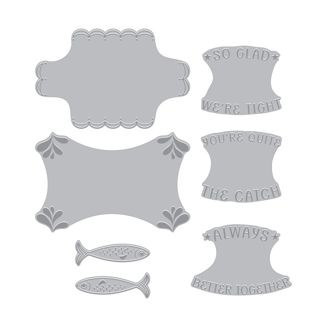 Hero Arts Glad We're Tight Letterpress + Foil Registration Set