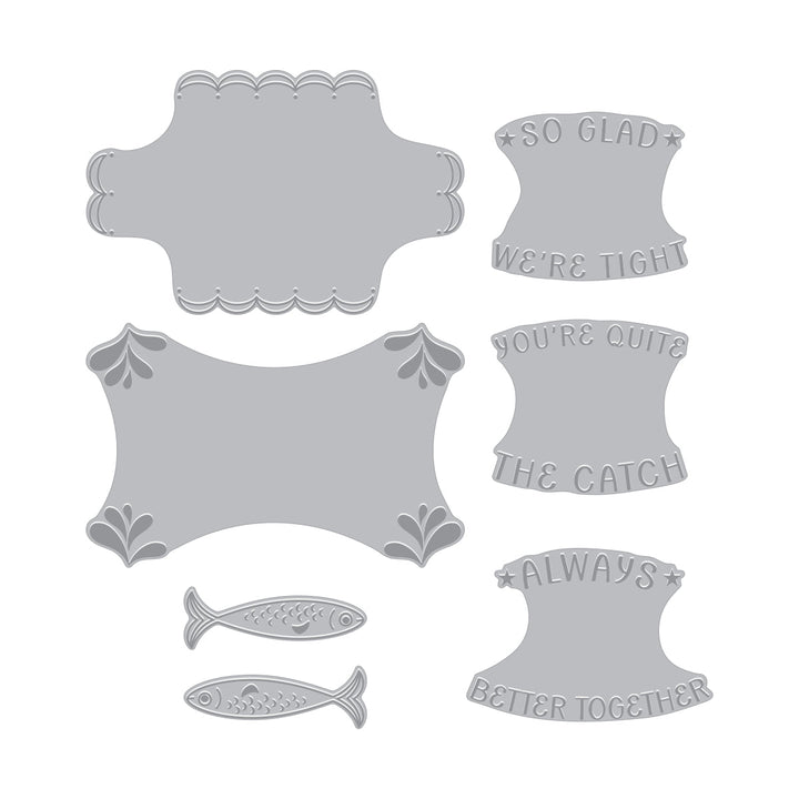 Hero Arts Glad We're Tight Letterpress + Foil Registration Set