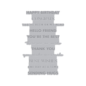 Hero Arts Sentiment Strips XL - Everyday Letterpress + Foil