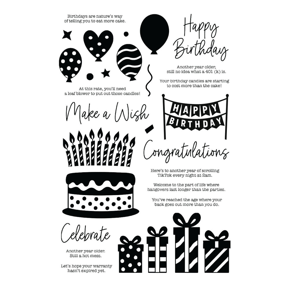 Snarky Birthday Stamp & Die Bundle by Simon Hurley